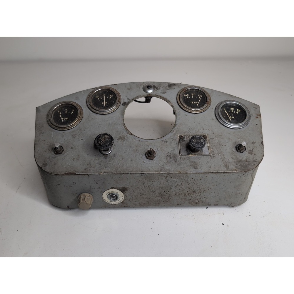 Vintage 40's-50's Dash Panel Pull Ignition Switch 4 Gauge No. 801. Warning Pilot